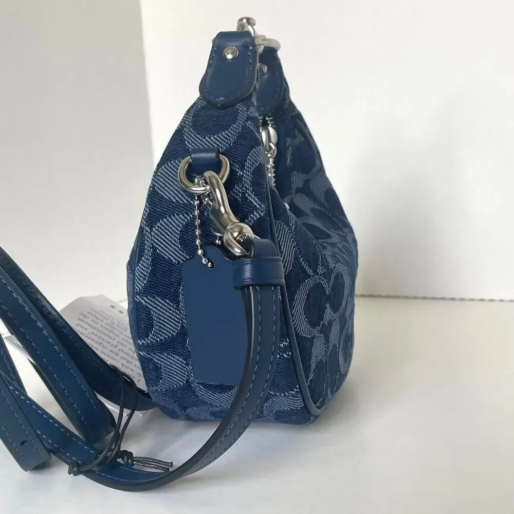 Coach Jonie Bag CAO04 Signature Denim Deep Blue Multi Crossbody Wristlet